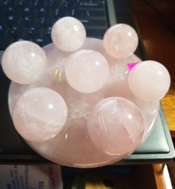 Đĩa thất tinh trận đá thạch anh hồng M11